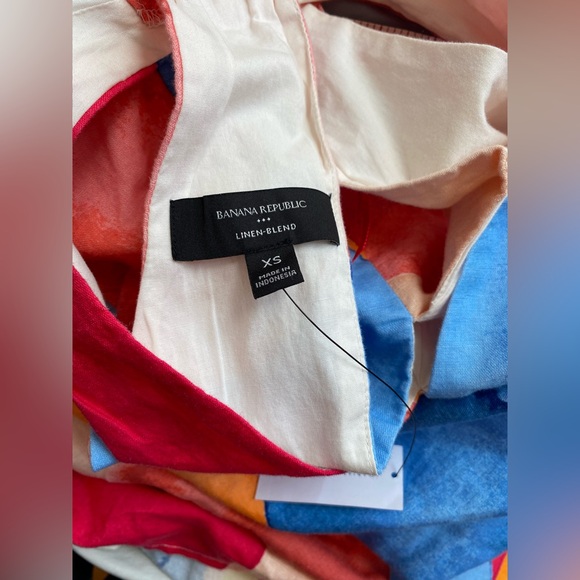 BANANA REPUBLIC NWT LINEN-BLEND TWIST-BACK MIDI DRESS - XS - Picture 13 of 13